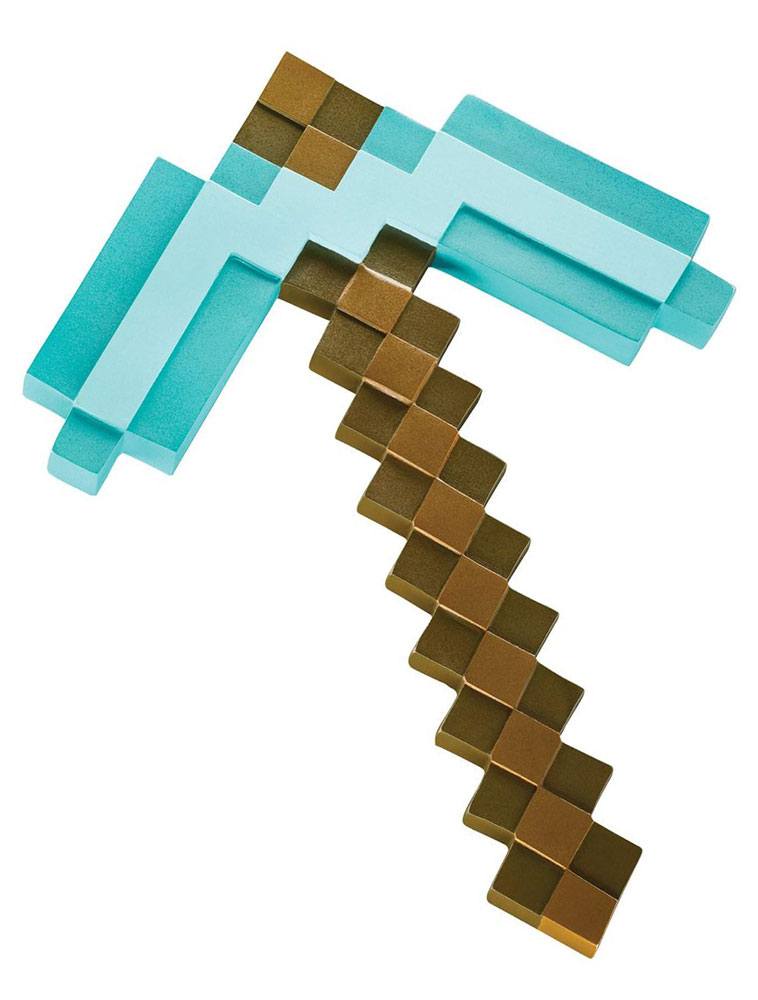 Minecraft Kunststoff-Replik Diamant-Spitzhacke 40 cm Image