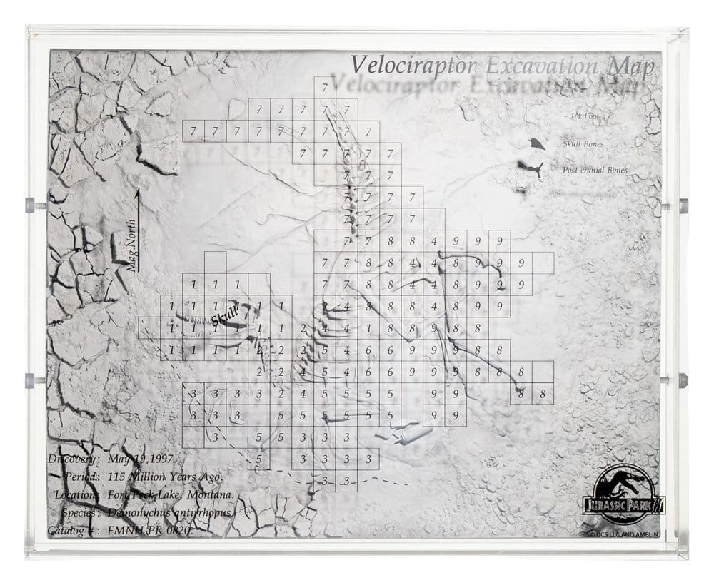 Jurassic Park III Ausgrabungskarte Velociraptor 27 cm Image 1