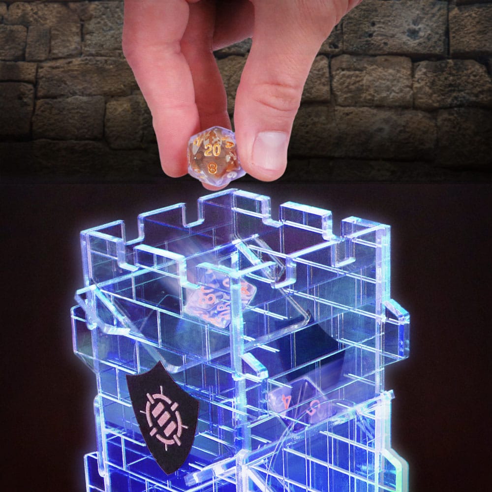 Enhance Tabletop Series LED Würfelturm mit Würfel Set Clear Image 9