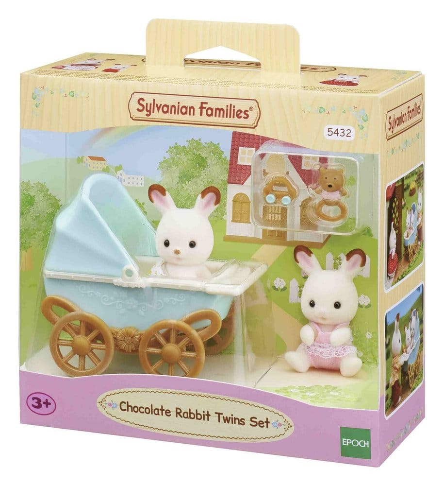 Sylvanian Families: Schokoladenhasen Zwillinge mit Kinderwagen Set Image 1