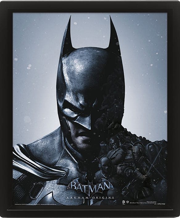 Batman Arkham Origins 3D-Effekt Poster Set im Rahmen Batman vs. Joker 26 x 20 cm (3) Image 1