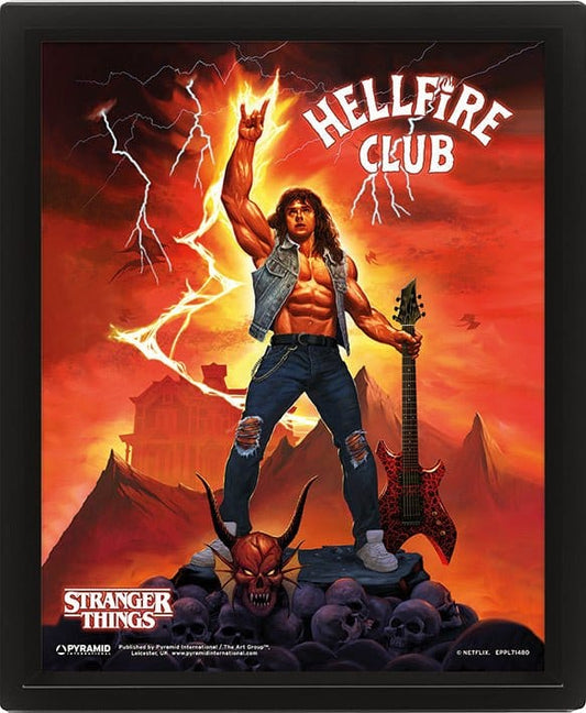 Stranger Things 4 3D-Effekt Poster Hellfire Tribute Image