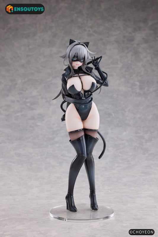Original Character Statue 1/6 Cat Woman Happy-chan Different Color Edition 27 cm Image 1
