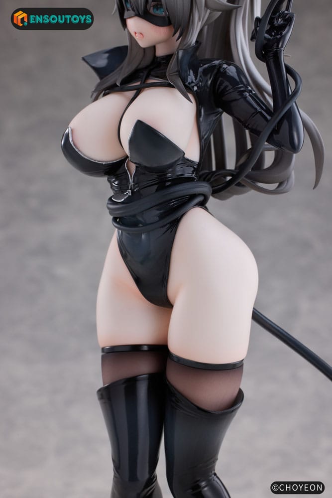 Original Character Statue 1/6 Cat Woman Happy-chan Different Color Edition 27 cm Image 5