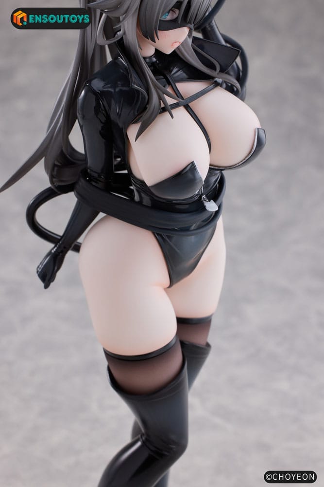 Original Character Statue 1/6 Cat Woman Happy-chan Different Color Edition 27 cm Image 6