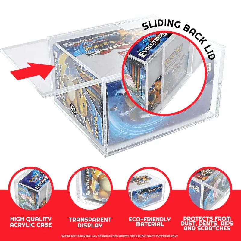 Evoretro Acryl Display Case für Booster Boxen / Elite Trainer Boxes Ver. 1 with Sliding Lid Image 3