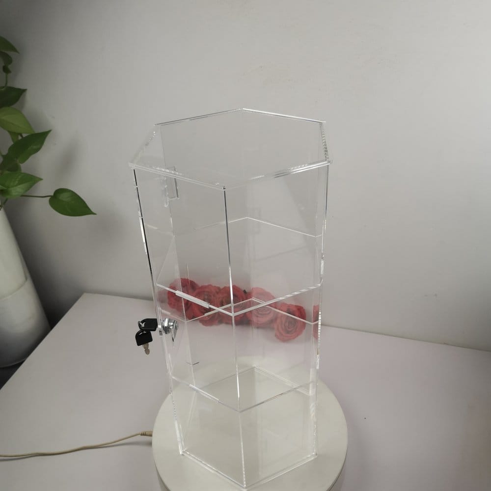 Evoretro 3-stufiger abschließbarer sechseckiger Acryl-Displayturm Image 3