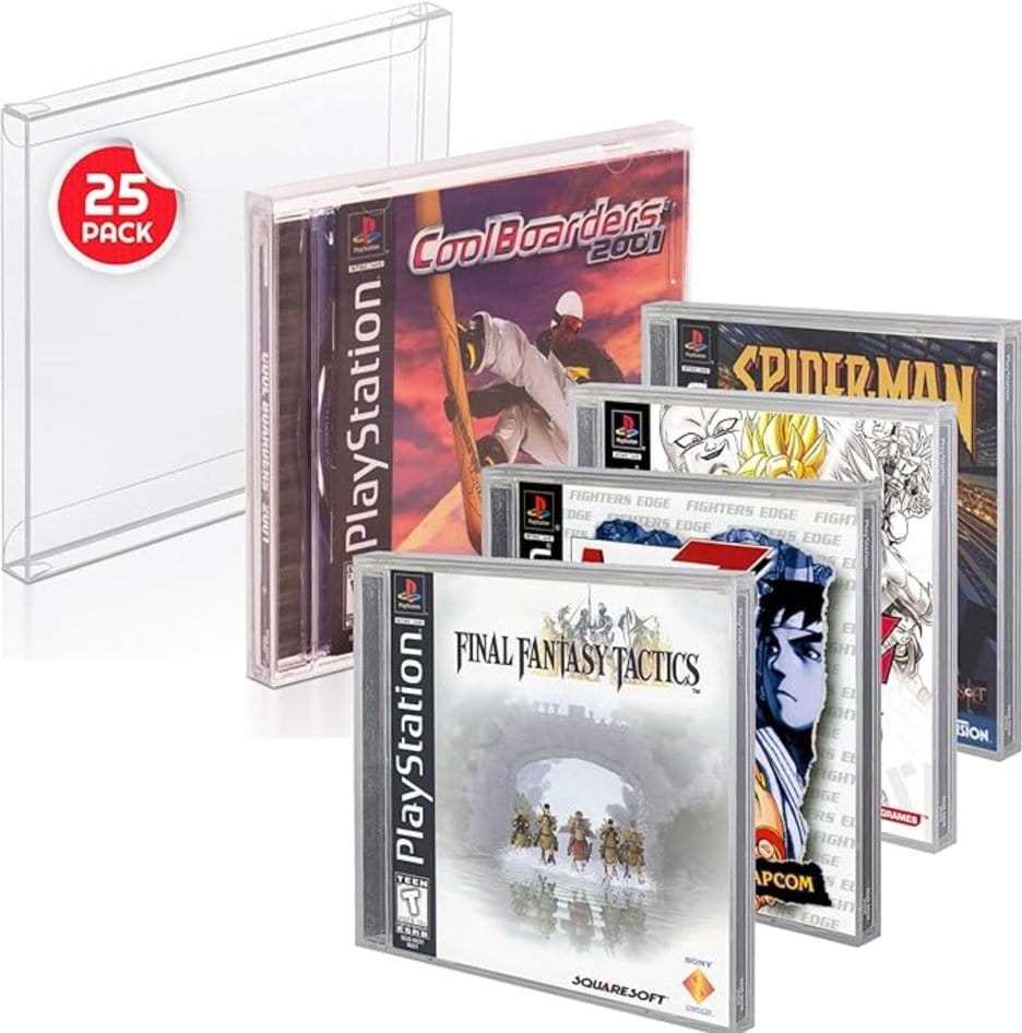 PET Gehäuse 25er-Pack für Nintendo PS1/Single CD/Dreamcast (Jewel Case) Games Image 2