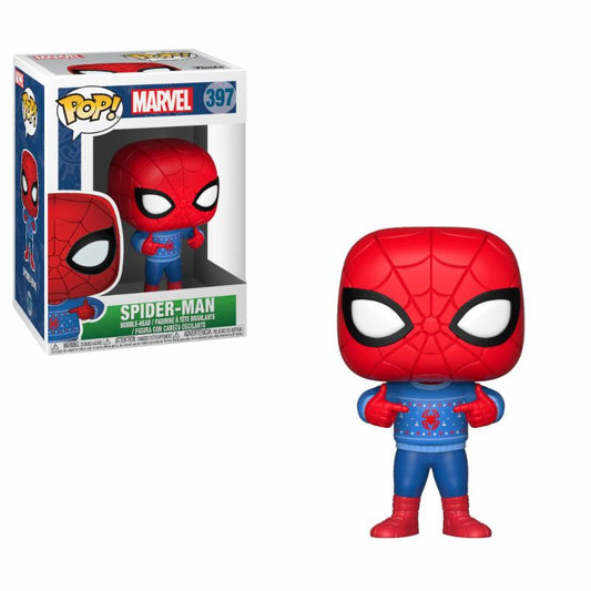 Marvel Comics POP! Marvel Holiday Vinyl Wackelkopf-Figur Spider-Man (Ugly Sweater) 9 cm Image