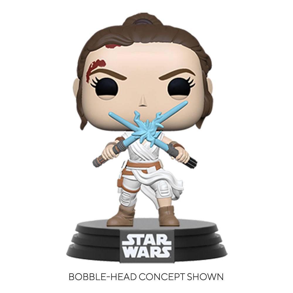 Star Wars Episode IX POP! Movies Vinyl Figur Rey w/2 Light Sabers 9 cm Image
