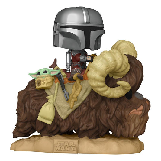 Star Wars The Mandalorian POP! Deluxe Vinyl Figur The Mandalorian on Wantha with Child in Bag 9 cm Image 1