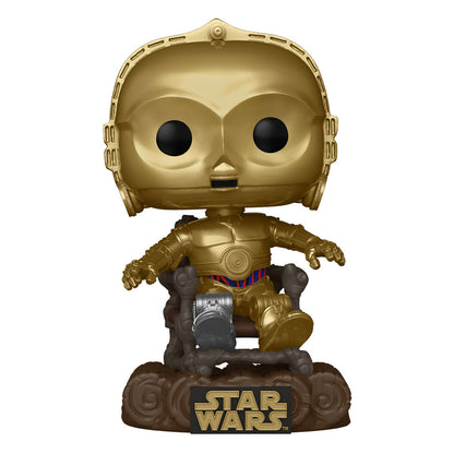 Star Wars Return of the Jedi 40th Anniversary POP! Vinyl Figur C3P0 in chair 9 cm Image 1