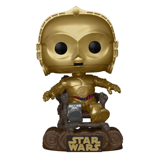 Star Wars Return of the Jedi 40th Anniversary POP! Vinyl Figur C3P0 in chair 9 cm Image 1