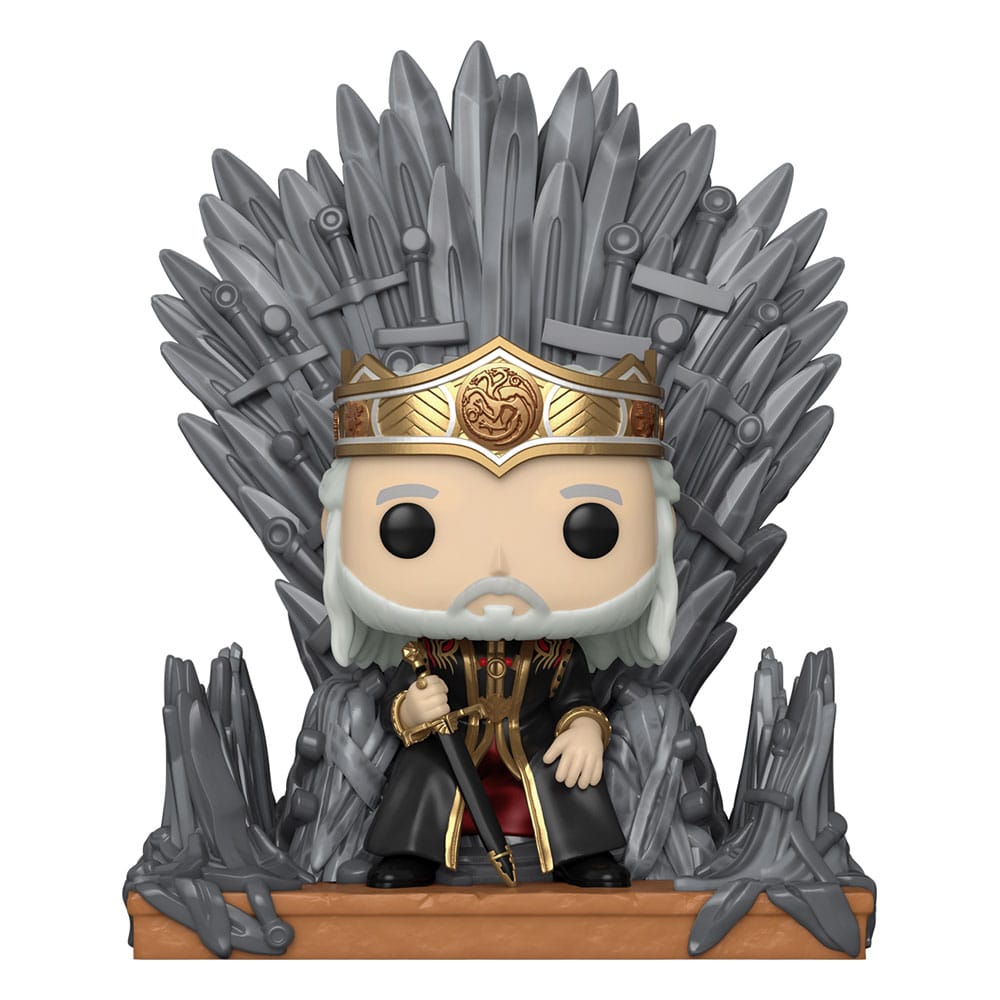 House of the Dragon POP! Deluxe Vinyl Figur Viserys on Throne 9 cm Image 1