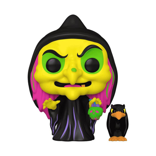 Snow White POP & Buddy! Animation Vinyl Figur Disguised Evil Queen with Raven (Black Light) Exclusive 9 cm Image