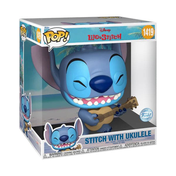 Lilo & Stitch Super Sized Jumbo POP! Games Vinyl Figur Stitch w/Uke 25 cm Image 2