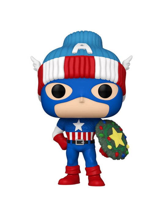 Marvel POP! Vinyl Figur Holiday Capt. America 9 cm Image