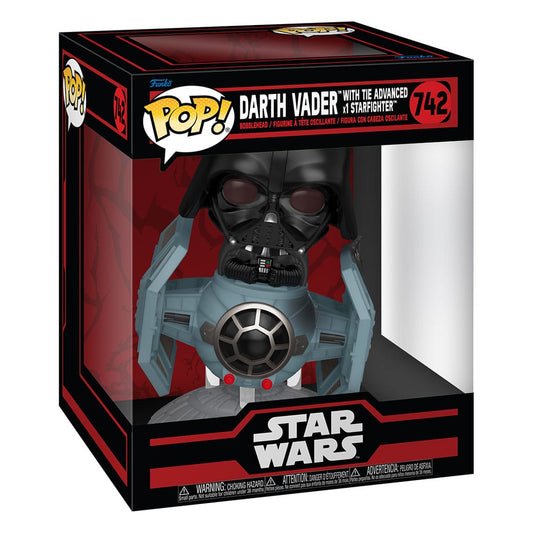Star Wars: Dark Side POP! Rides Deluxe Vinyl Figur TIE Advanced x1 w/Vader 9 cm Image 2