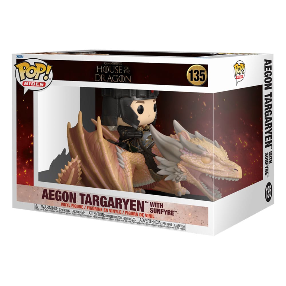 House of the Dragon POP! Rides Vinyl Figur Aegon Targaryen w/ Sunfyre 14 cm Image 2