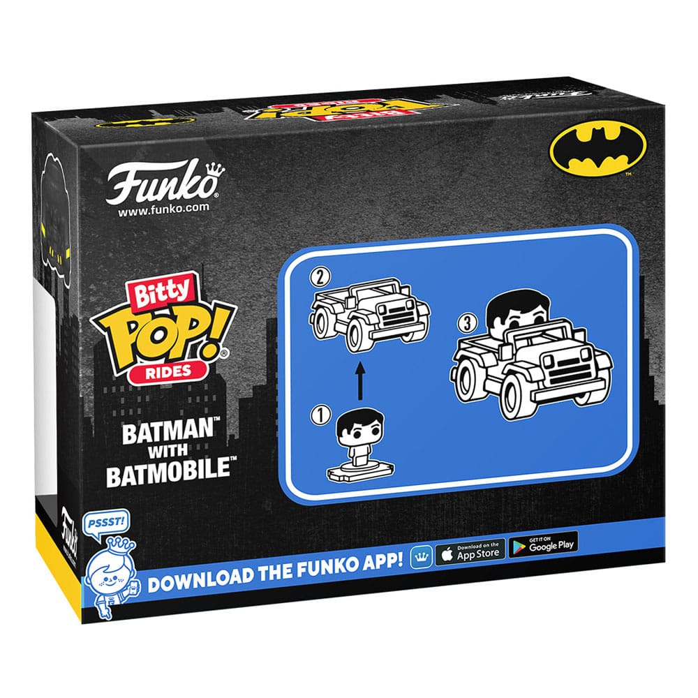 DC Comics Bitty POP! Rides Vinyl Figur Batman w/Batmobile 2,5 cm Image 2