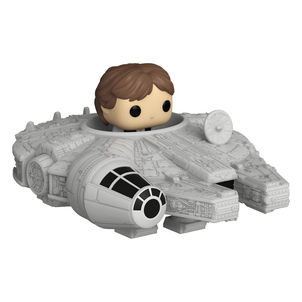 Star Wars Bitty POP! Rides Vinyl Figur Display Han Solo w/Millenium Falcon 2,5 cm Image 1