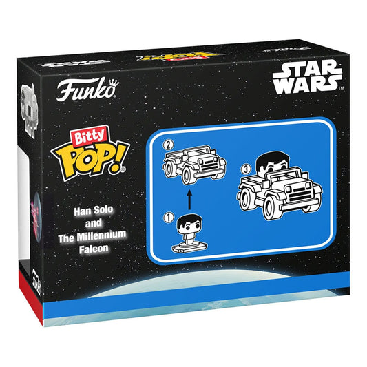 Star Wars Bitty POP! Rides Vinyl Figur Display Han Solo w/Millenium Falcon 2,5 cm Image 2