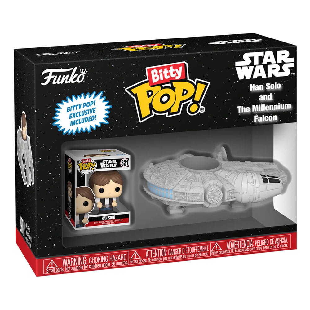 Star Wars Bitty POP! Rides Vinyl Figur Display Han Solo w/Millenium Falcon 2,5 cm Image 3