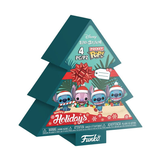 Lilo&Stitch Holiday 2025 Pocket POP! Vinyl Schlüsselanhänger 4er-Pack Tree Holiday Box 4 cm Image 1