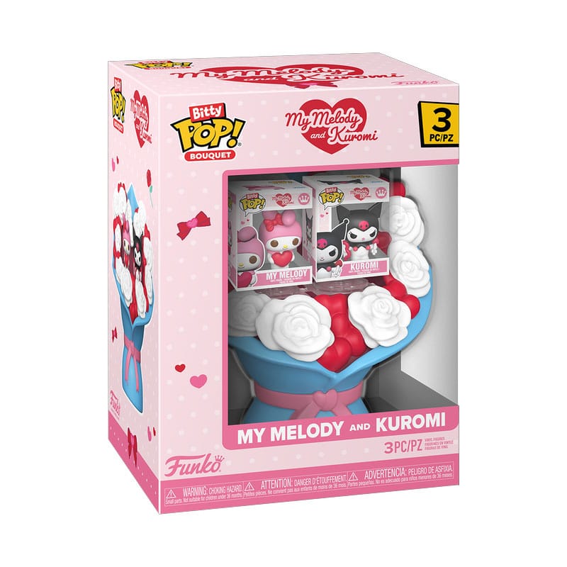 Sanrio Bitty POP! Bouquet Vinyl Figuren My Melody & Kuromi (Valentine) 4 cm Image 2
