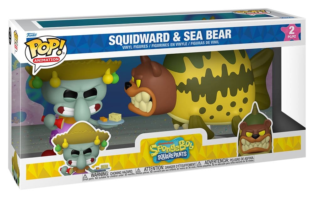 SpongeBob Schwammkopf POP! Animation Vinyl Figur 2er-Pack Squidward & Sea Bear 9 cm Image 2