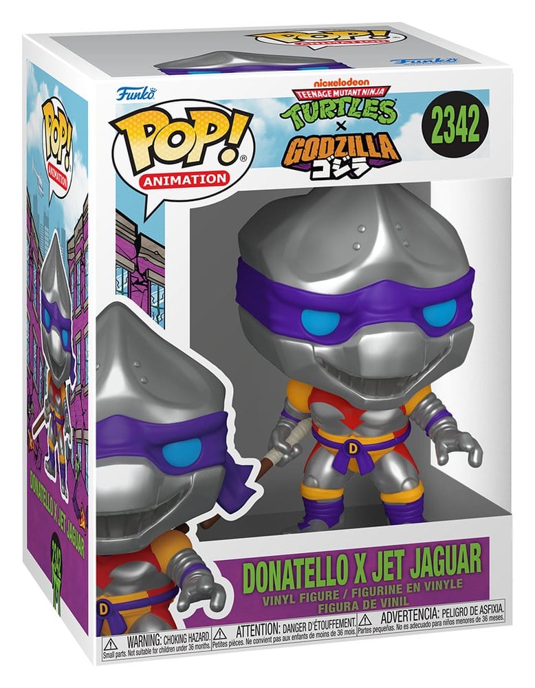 Teenage Mutant Ninja Turtles x Godzilla  POP! Animation Vinyl Figur Donatello x Jet Jaguar 9 cm Image 2