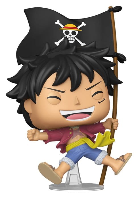 One Piece POP! Vinyl Animation Figur Luffy w/Flag 9 cm Image