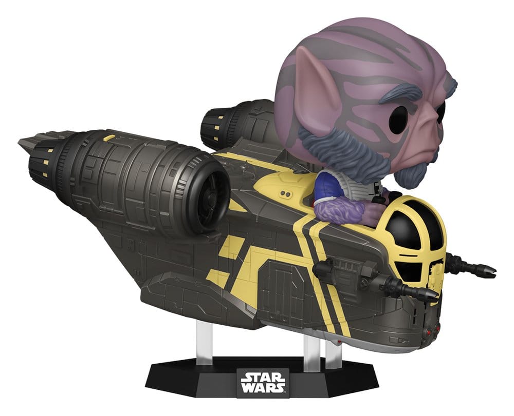 Star Wars: The Mandalorian and Grogu POP! Rides Deluxe Vinyl Wackelkopf-Figur Zeb Orrelios in the Razor Crest 9 cm Image 1