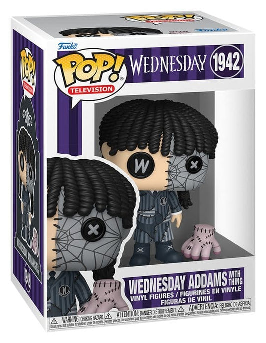 Wednesday POP! Televison Vinyl Figur Patchwork: Wednesday with Thing 9 cm Image 2