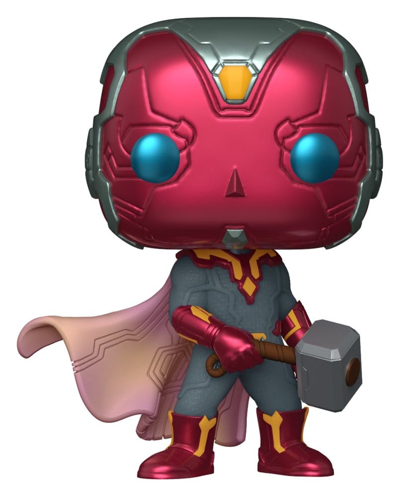 Marvel POP! Comics Vinyl Figur Vision with Mjolnir 9 cm Image 1