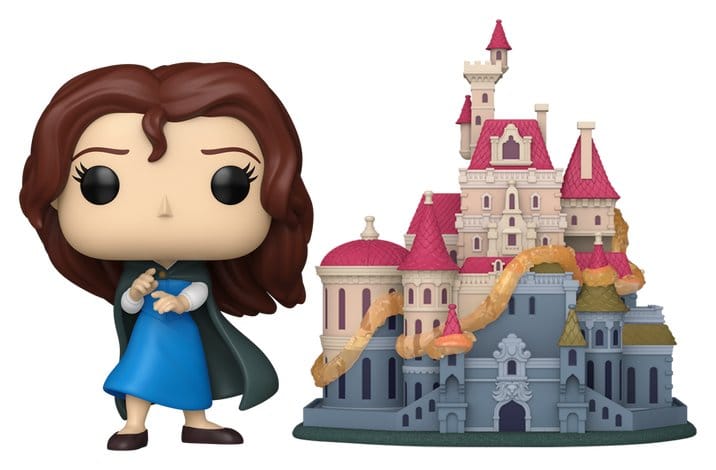 Die Schöne und das Biest POP! Town Vinyl Figuren Belle with Castle 9 cm Image 1