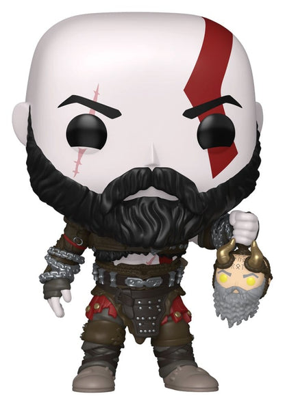God of War Ragnarök POP! Games Vinyl Figur Kratos w/Mimir's Head 9 cm Image 1
