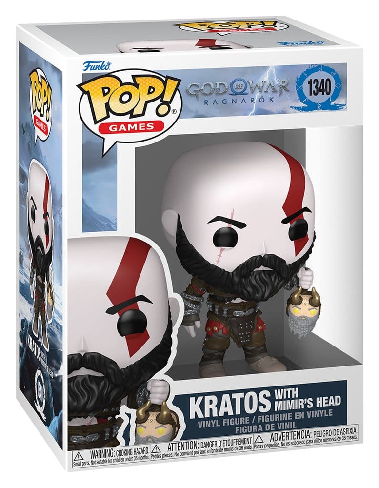 God of War Ragnarök POP! Games Vinyl Figur Kratos w/Mimir's Head 9 cm Image 2