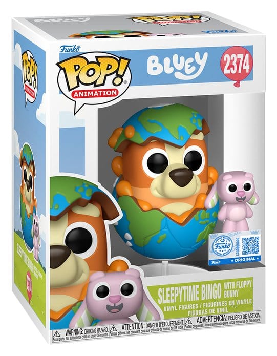 Bluey POP! & Buddy Vinyl Figur Sleepytime Bingo with Floppy Bunny 9 cm Image 2