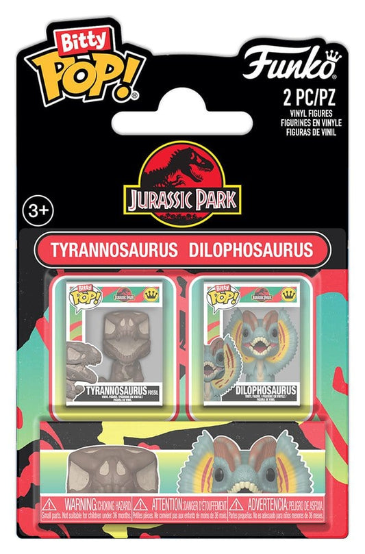 Jurassic Park Bitty POP! Vinyl Figuren 2er-Pack Tyrannosaurus Fossil & Dilophosaurus 2 cm Image 1