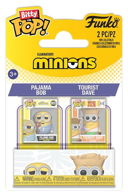 Minions POP! Vinyl Figuren 2er-Pack Pajama Bob & Tourist Dave 2 cm Image 1