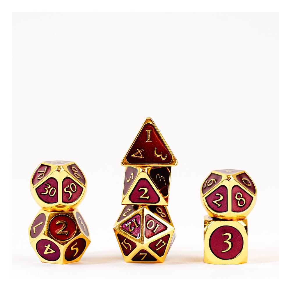 FanRoll Würfel Set Gold with Purple Enamel (7) Image 1