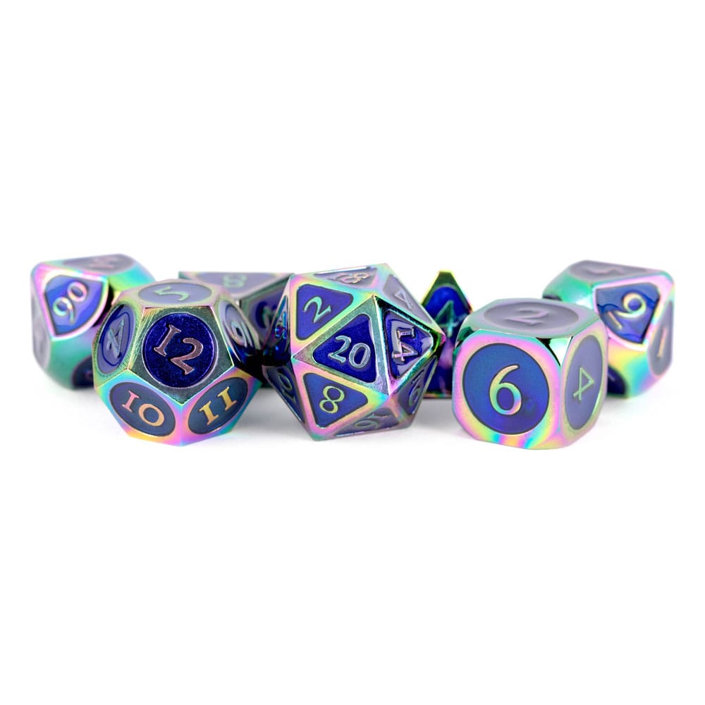 FanRoll Würfel Set Rainbow with Blue Enamel (7) Image 1
