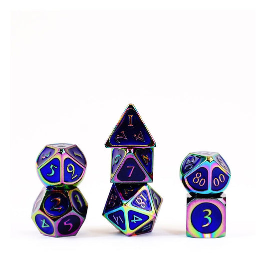 FanRoll Würfel Set Rainbow with Blue Enamel (7) Image 2