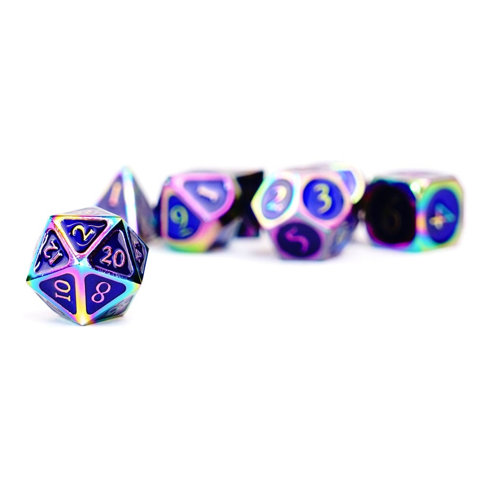FanRoll Würfel Set Rainbow with Blue Enamel (7) Image 4
