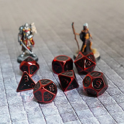FanRoll Würfel Set Red with Black Enamel (7) Image 6