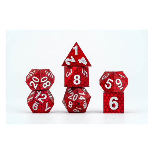 Dragon Storm Sharp Edge Silicone Würfel Set Red Dragon Scales (7) Image 1