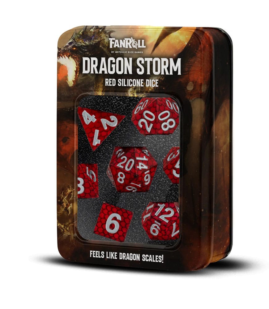 Dragon Storm Sharp Edge Silicone Würfel Set Red Dragon Scales (7) Image 2
