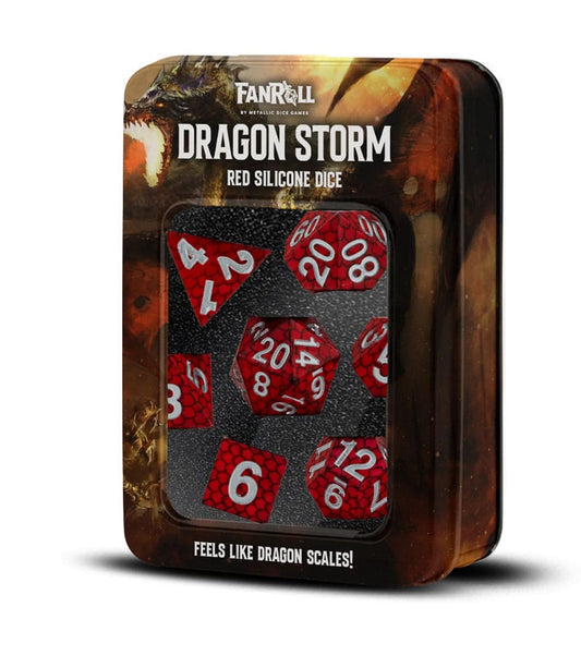 Dragon Storm Sharp Edge Silicone Würfel Set Red Dragon Scales (7) Image 2
