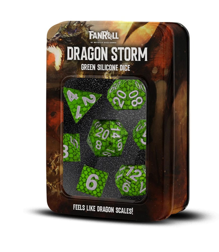 Dragon Storm Sharp Edge Silicone Würfel Set Green Dragon Scales (7) Image 2